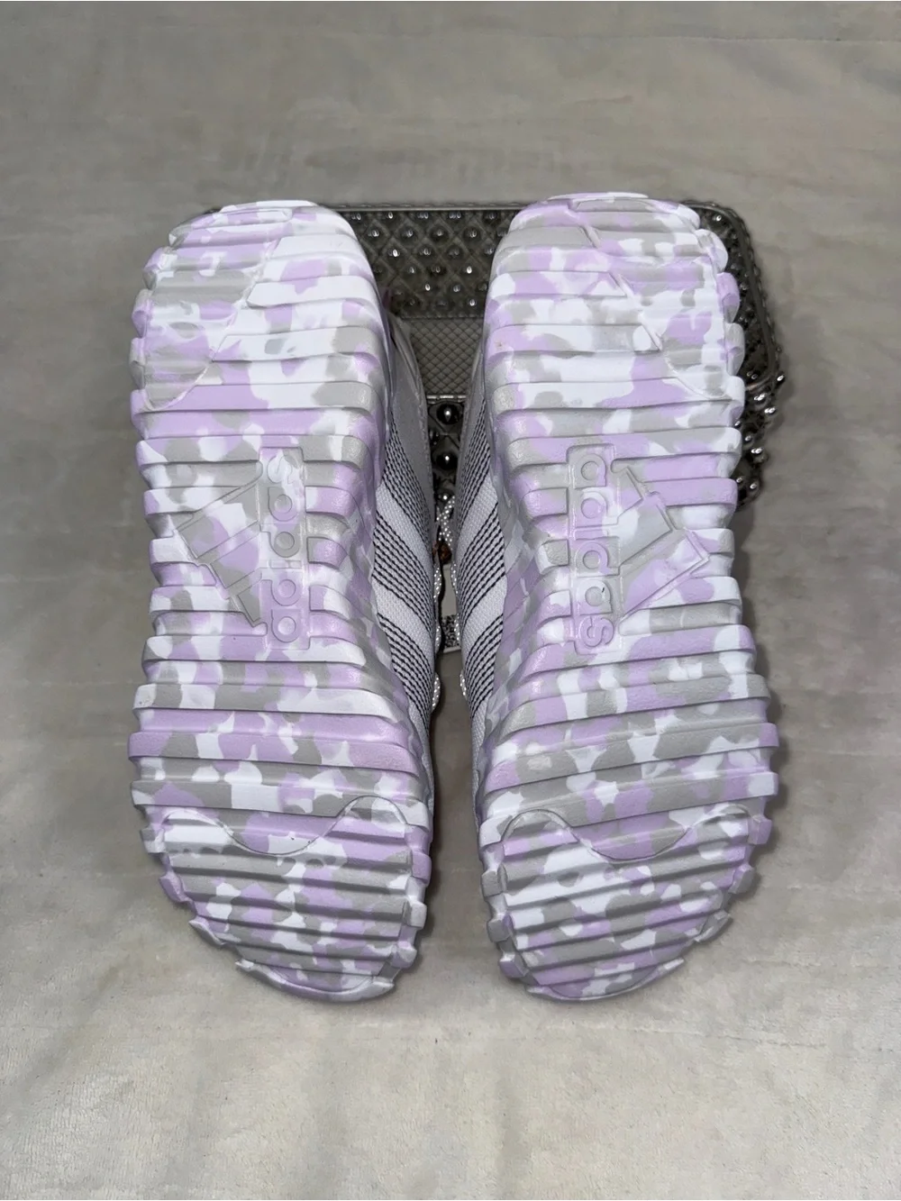 Adidas Kaptir Flow K White Purple Sz Youth 7  JR0430 NWT